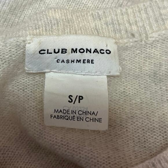 Club Monaco 100% Cashmere Cream White Knit Long Bow Sleeve Sweater Top Size S - Picture 5 of 5